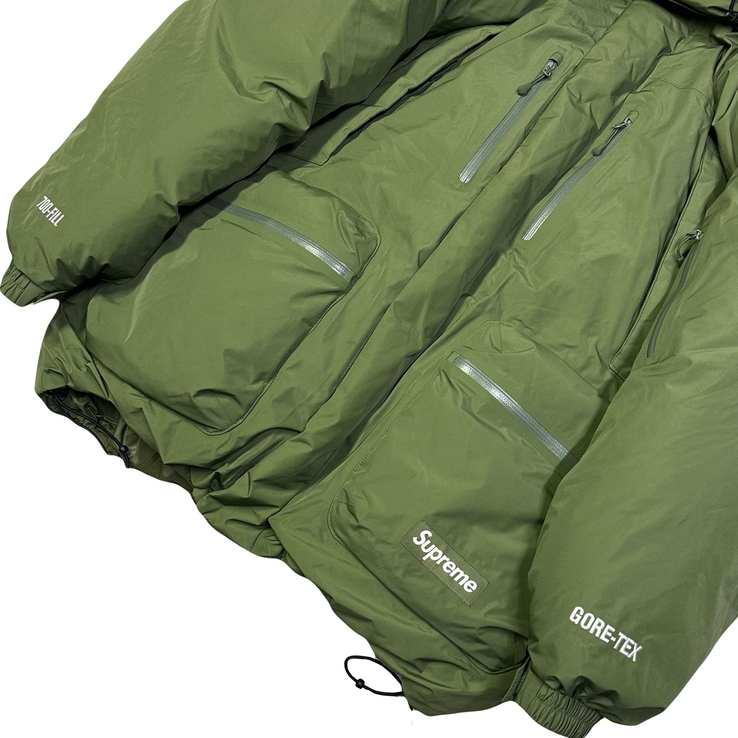 Supreme Gore-Tex Down Puffer Jacket In Olive Green ( L )