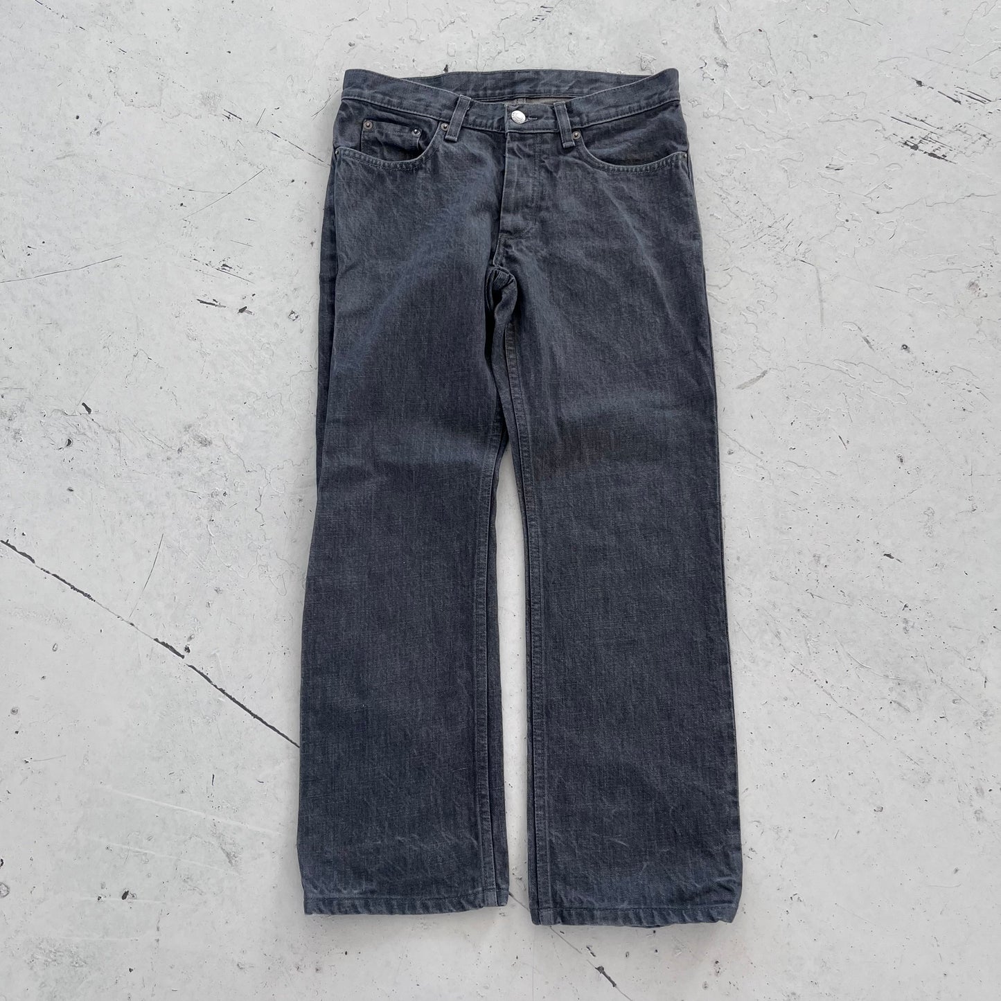 1990s helmut lang grey bootcut denim | Gray, Grey