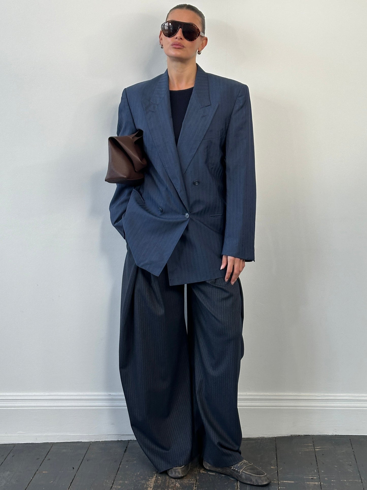 Yves Saint Laurent Pour Homme 1990s Wool Silk Double Breasted Blazer - 42R/L