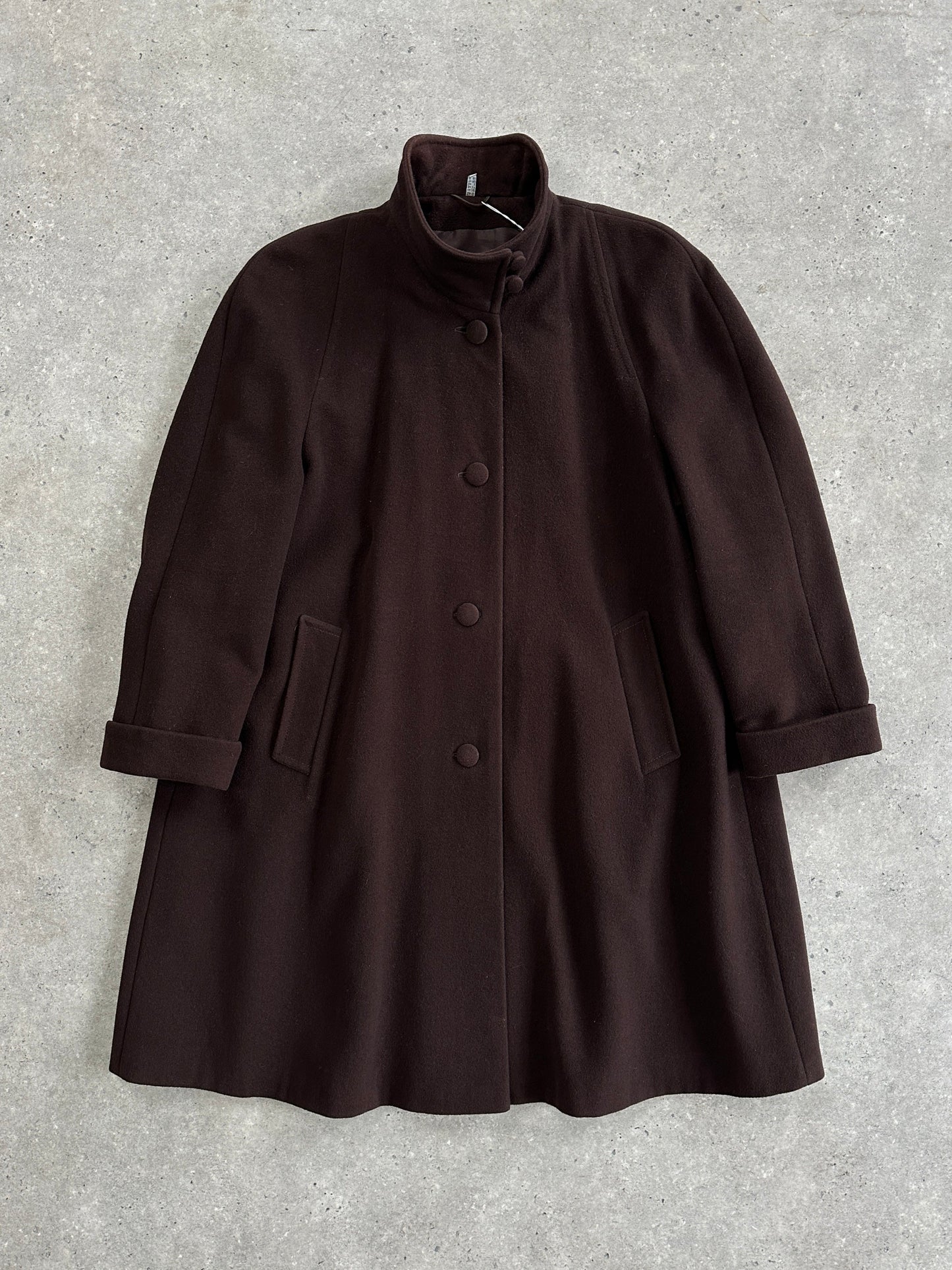 Vintage New Wool A-Line Funnel Neck Coat - XL