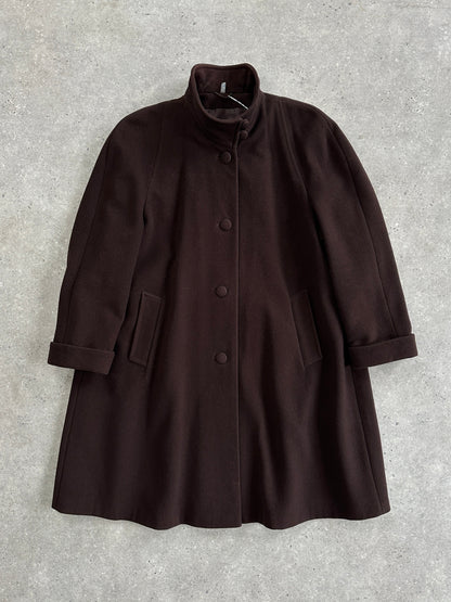 Vintage New Wool A-Line Funnel Neck Coat - XL