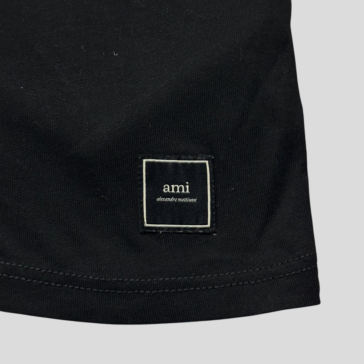 AMI Panelled Striped Heavy Cotton Logo T-shirt - XXL | Black