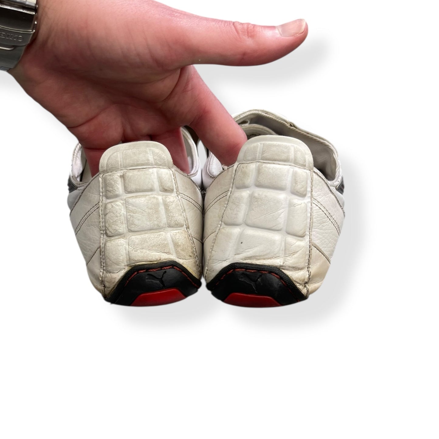 2005 Puma Uke Leather White/Silver (UK10) | Default Title, Multicoloured