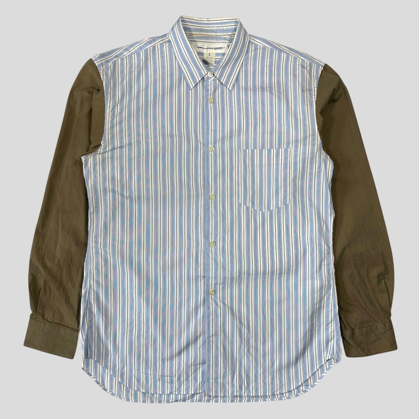 Comme Des Garçons SHIRT 00’s Bi-colour Striped Baby Blue Shirt - M | Default Title, Multicoloured