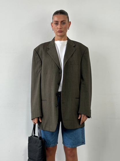 Givenchy Monsieur 90s Pure Wool Single Breasted Blazer - 46R/XXL