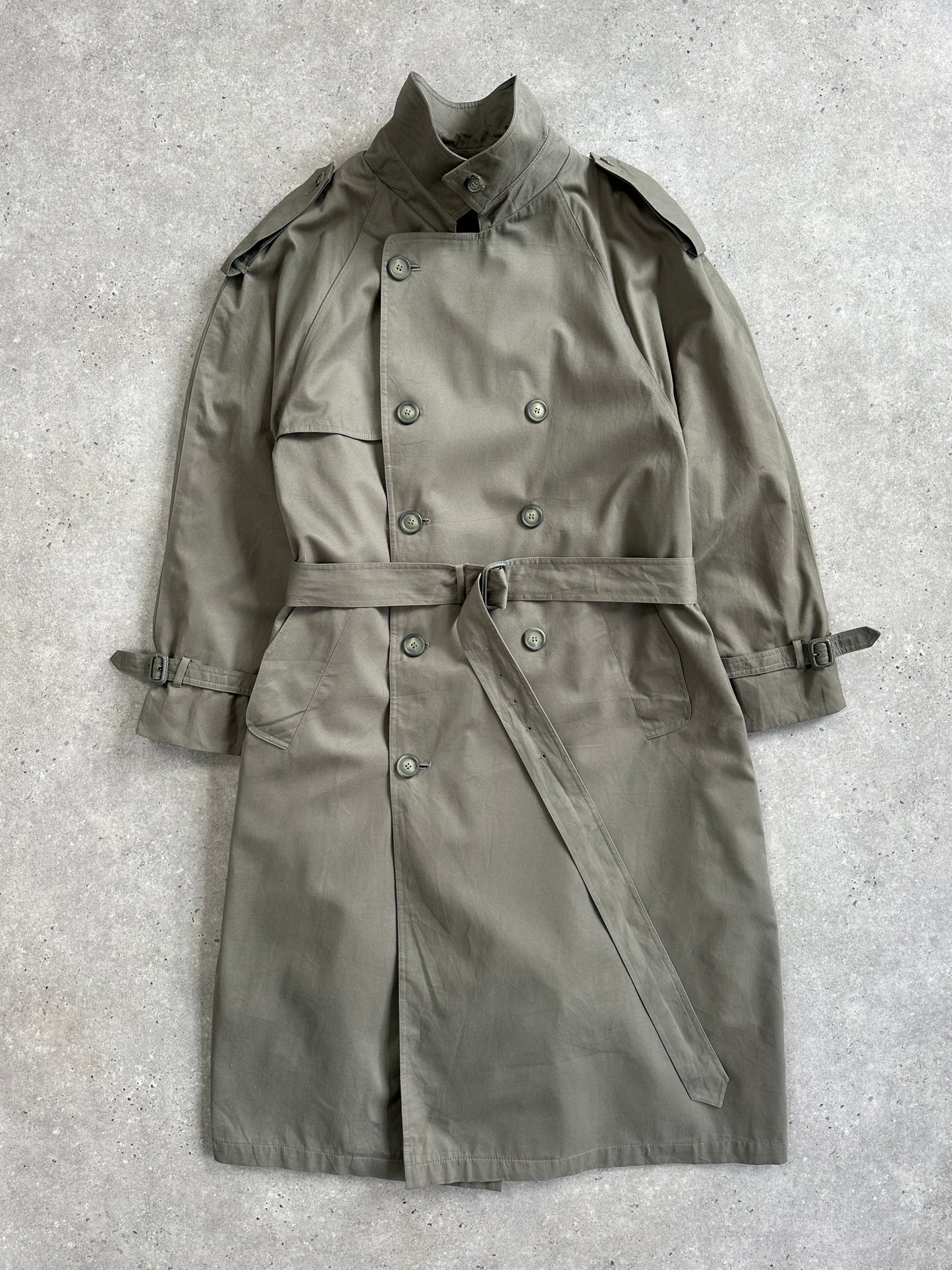 London Fog 1980s High Neck Belted Trench Coat - XXL