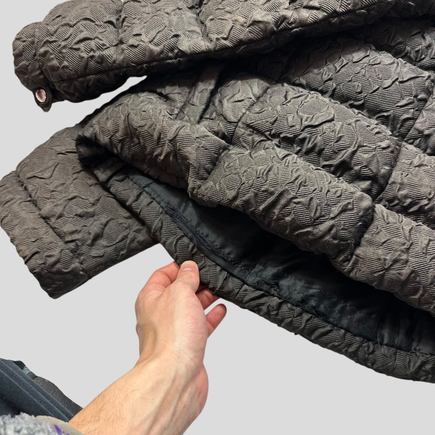 Prada 2014 Extreme Fur Hooded Silk & Wool Textured Puffer Jacket - IT44 (S)