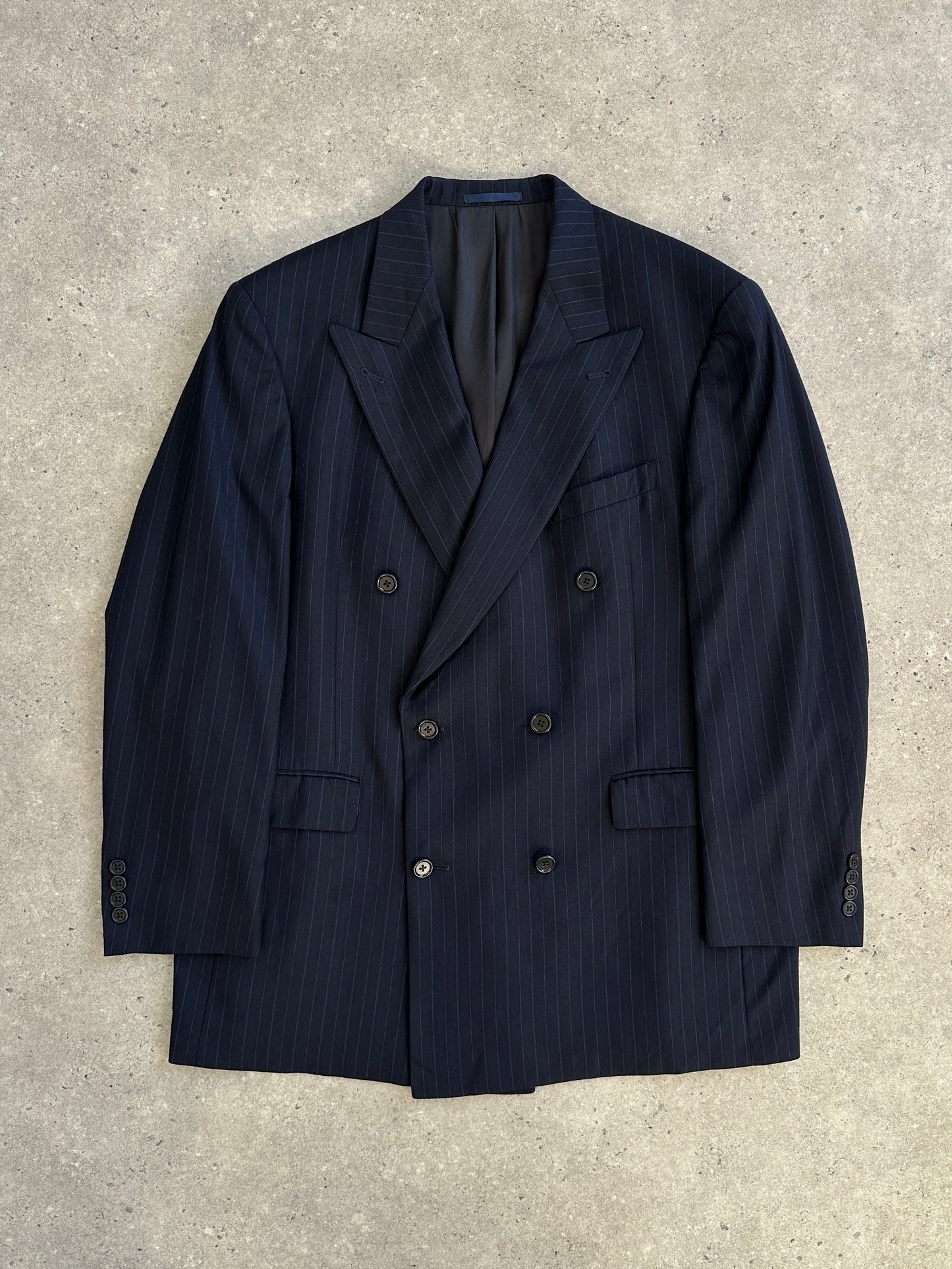 Daniel Cremieux x Loro Piana 1990s Pure Wool Stripe Double Breasted Blazer - 42R/XL