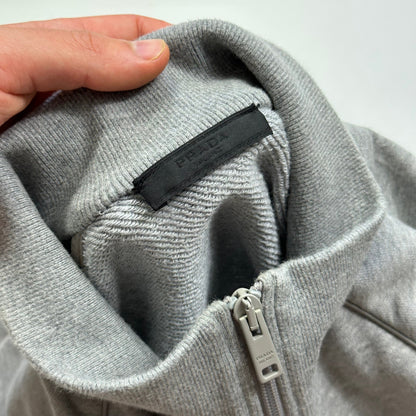 Prada Milano 2017 Red Tab Nylon Panelled Cotton Track Jacket - M/L | Default Title, Grey