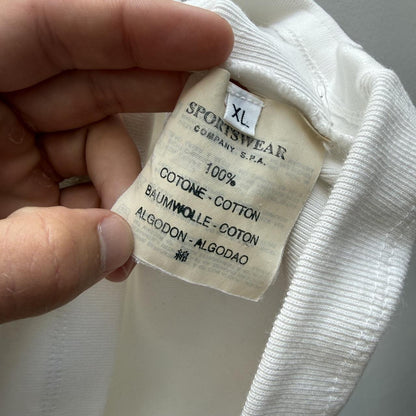 Early 00’s Stone Island Ribbed Cotton Logo T-shirt (L) | Large, White