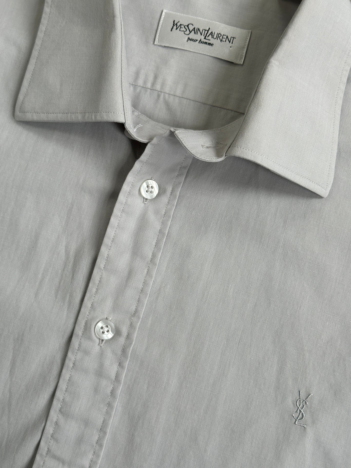 Yves Saint Laurent Pour Homme 2000s Cotton Logo Shirt - XL