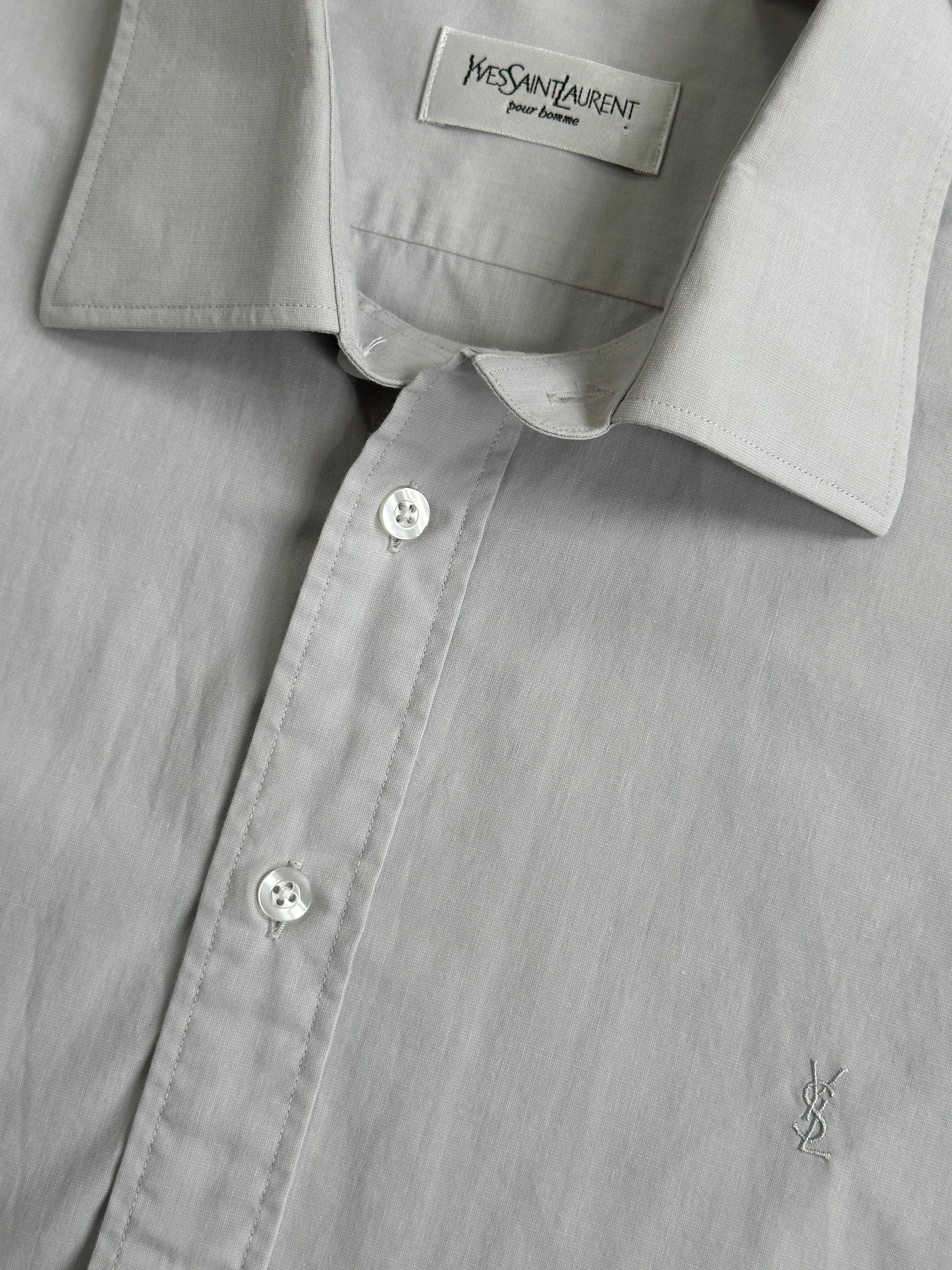 Yves Saint Laurent Pour Homme 2000s Cotton Logo Shirt - XL