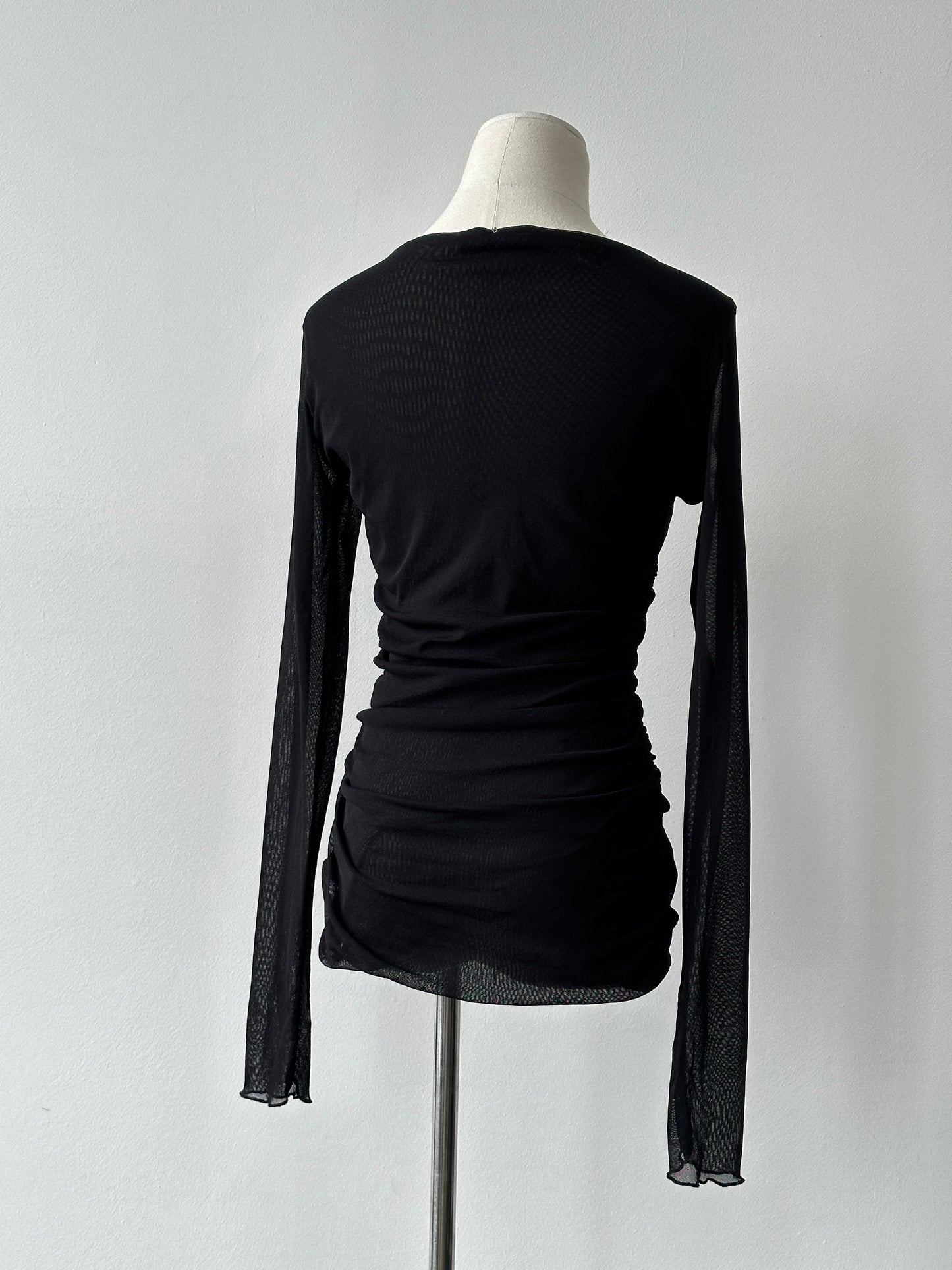 Max Mara Bodywear 2000s Rouched Sheer Top - M