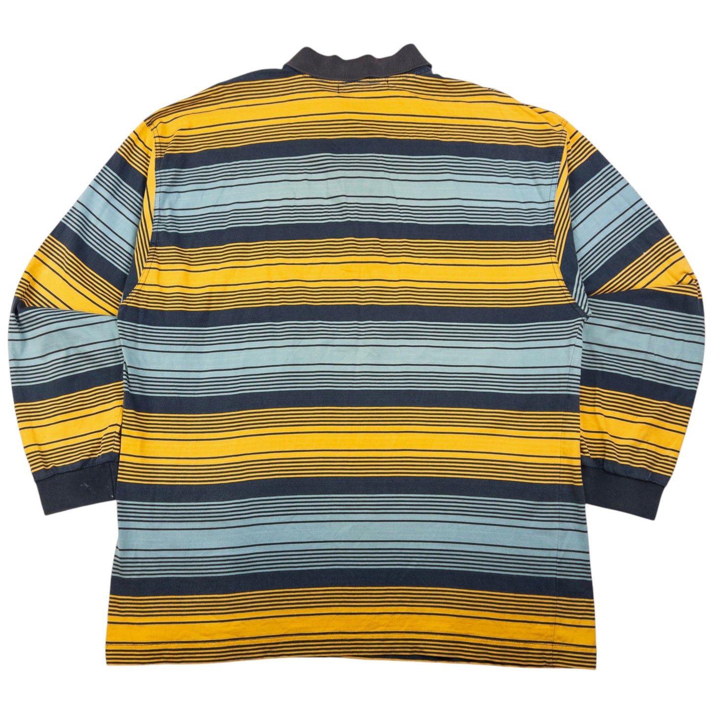 Vintage Burberry Striped Long Sleeve Polo Shirt Size XL