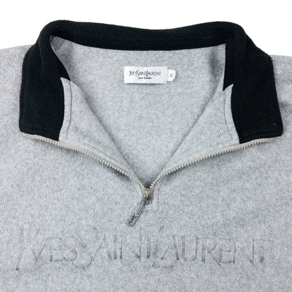 Vintage 2000s YSL Yves Saint Laurent Q Zip Fleece Sweatshirt Size XL | XL, Grey