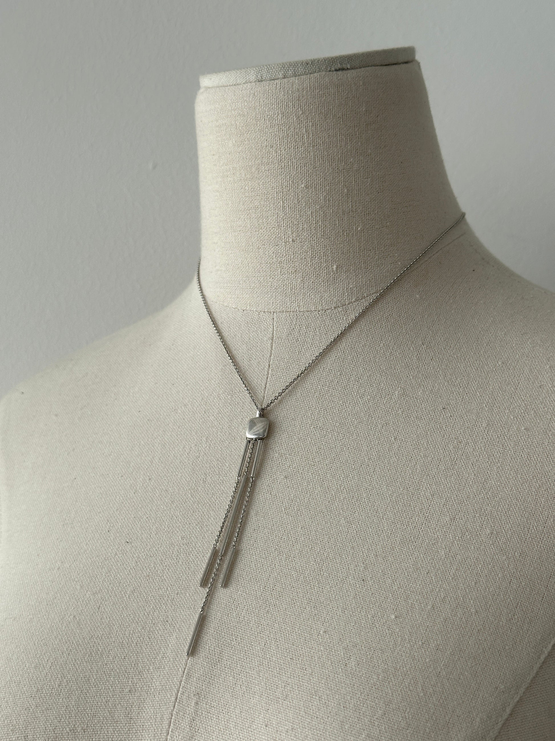 Emporio Armani 2000s Sterling Silver Lariat Necklace