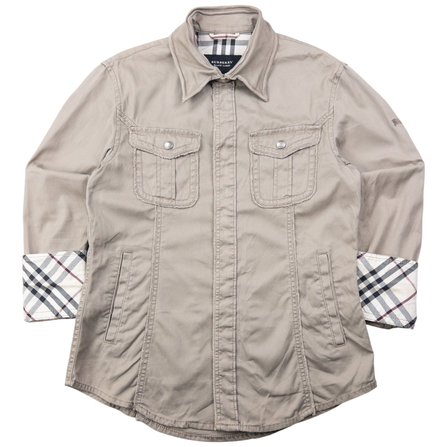 Vintage Burberry Black Label Nova Check Cuff Jacket Womens Size M