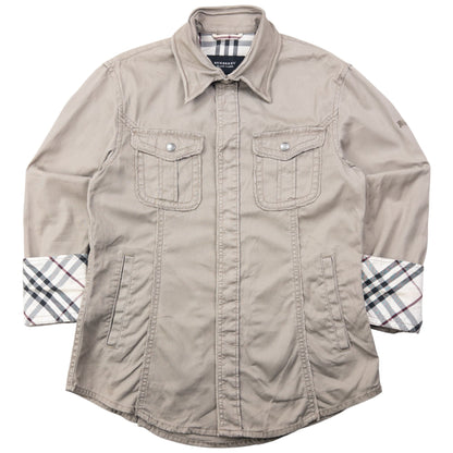 Vintage Burberry Black Label Nova Check Cuff Jacket Womens Size M