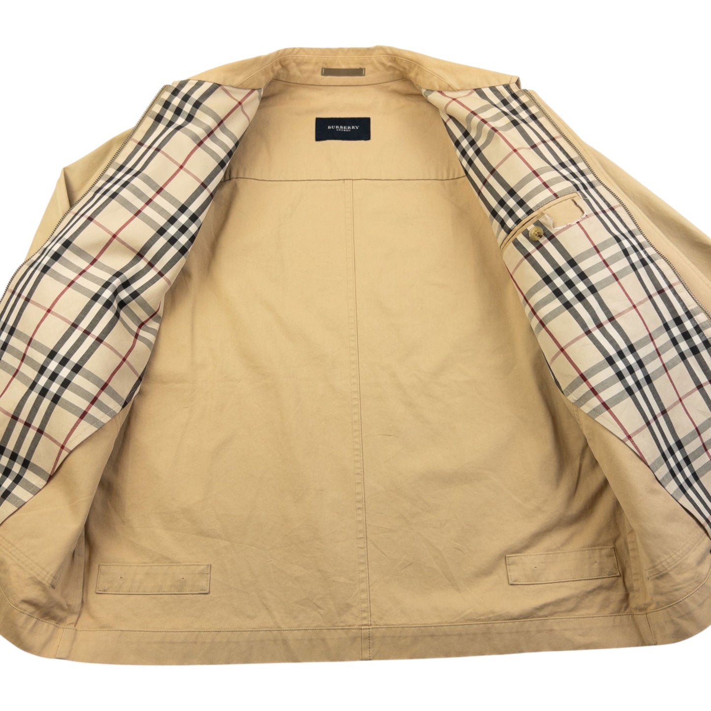 Vintage 2000s Burberry Zip Up Jacket Size S | Small, Beige