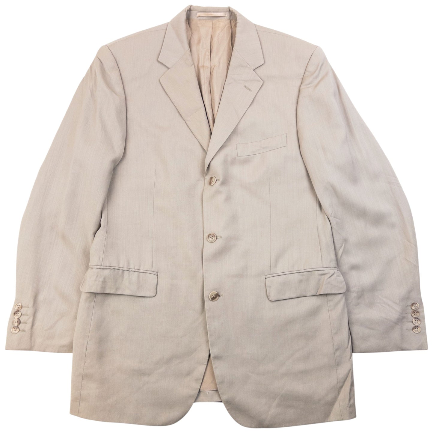 Vintage 90s YSL Yves Saint Laurent Jacket & Trousers Suit Set Size M | Medium, Beige