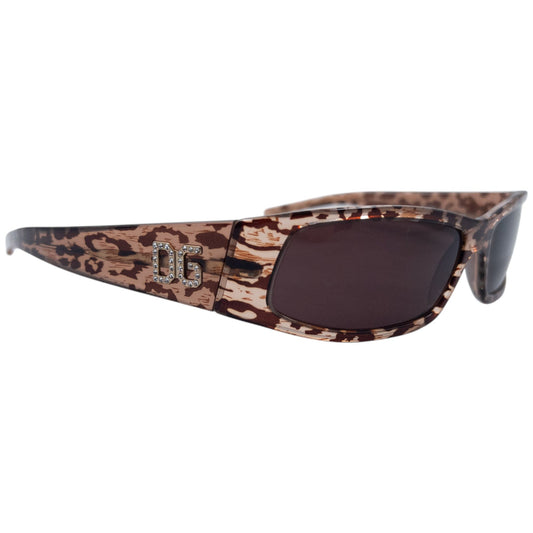 Vintage Dolce & Gabbana Leopard Diamanté Sunglasses