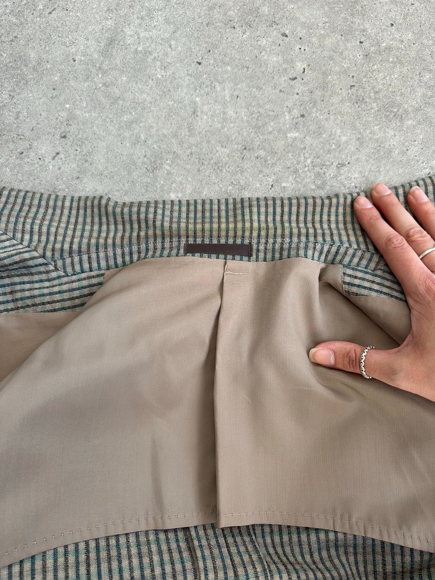 Burberry 1990s Wool Silk Check Unlined Blazer - S