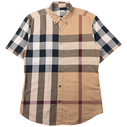 Vintage Burberry Brit Nova Check Short Sleeve Button Up Shirt Size S
