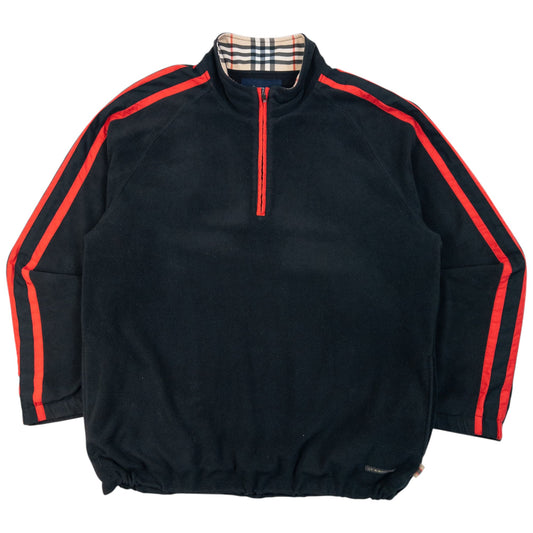 Vintage 2000s Burberry Golf Q Zip Fleece Sweatshirt Size L | Large, Black