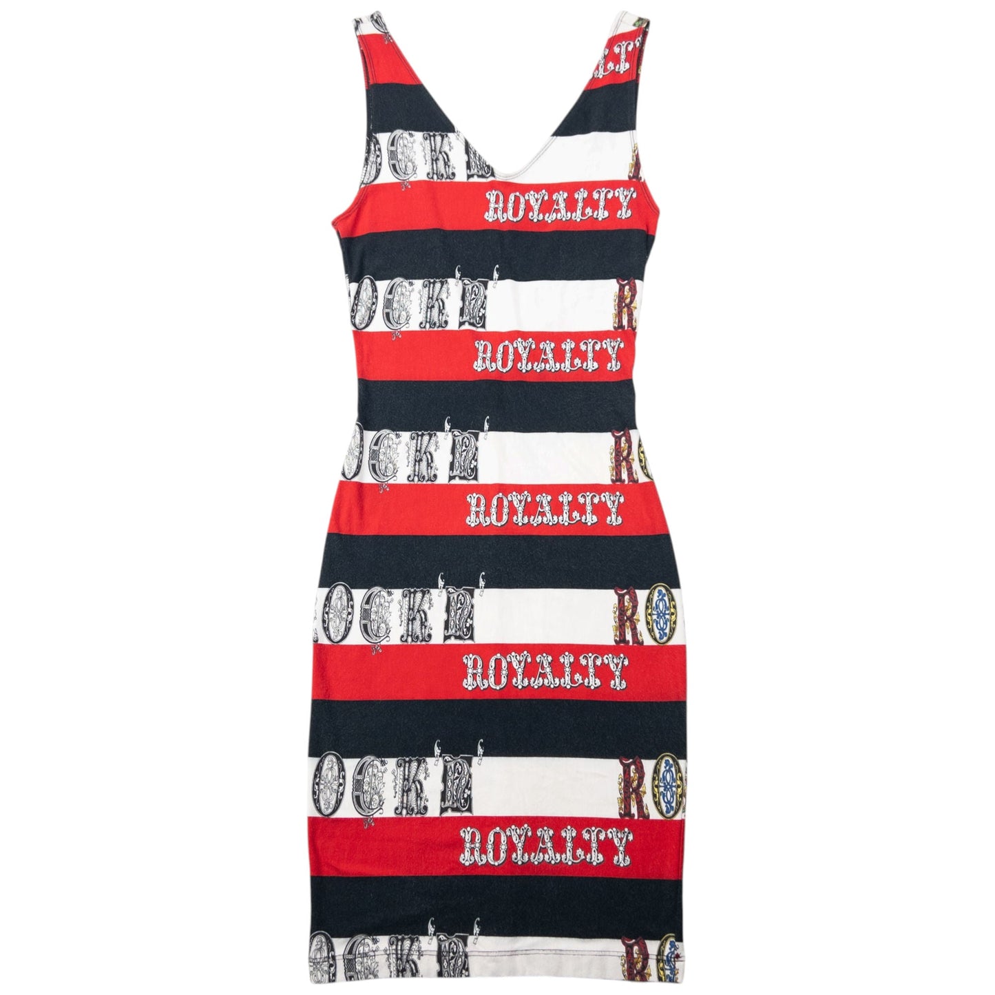 Vintage 90s Versace Jeans Couture Rock Royalty Striped Dress Womens Size S | Small, Tan