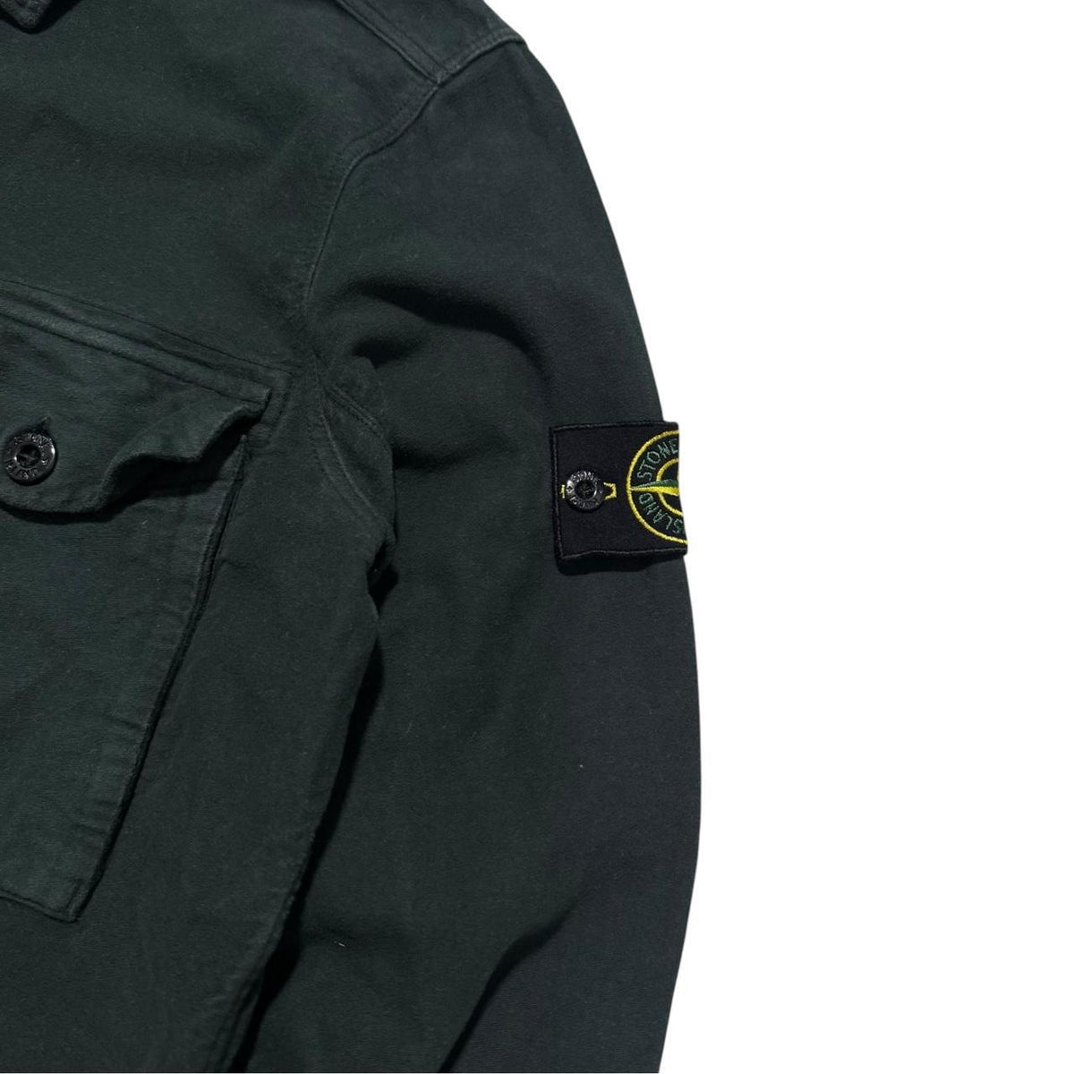Stone Island Green Cotton Shirt | Large, Green