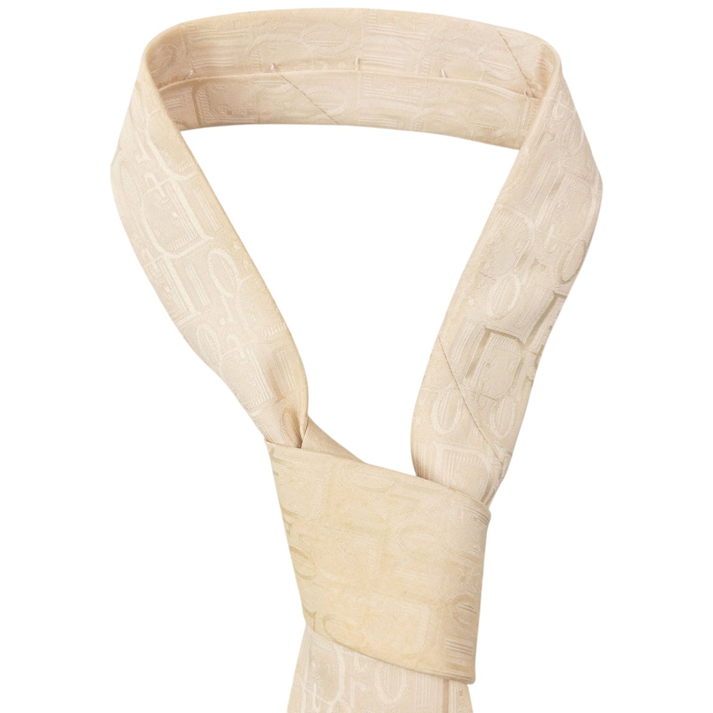 Vintage 2000s Dior Monogram Silk Tie | O/S, Cream