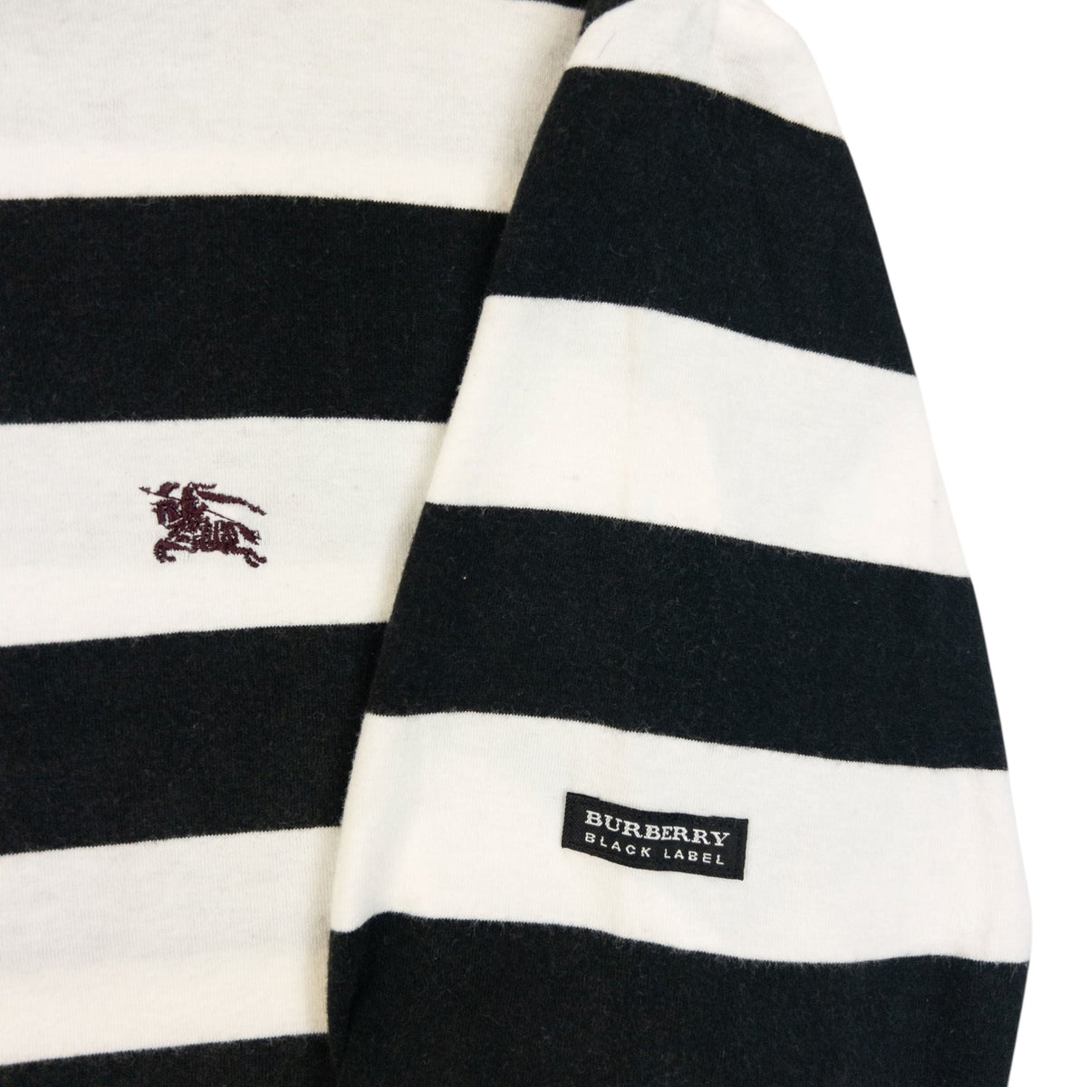 Vintage 2000s Burberry Black Label Striped Turtleneck Long Sleeve T Shirt Size S | Small, Multicoloured