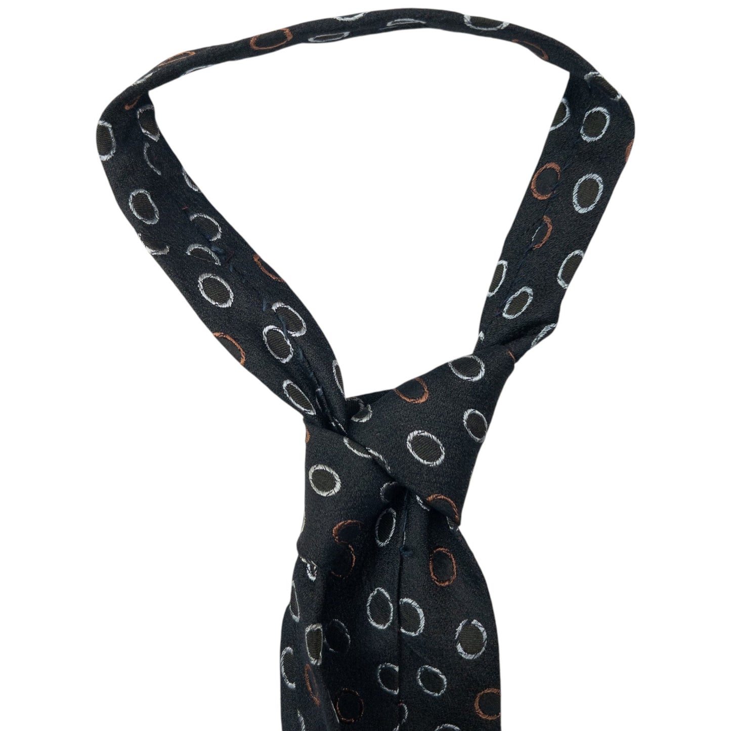 Vintage 90s Issey Miyake Spotted Silk Tie | O/S, Black