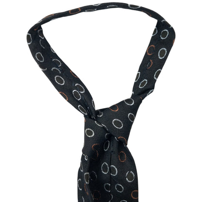 Vintage 90s Issey Miyake Spotted Silk Tie | O/S, Black