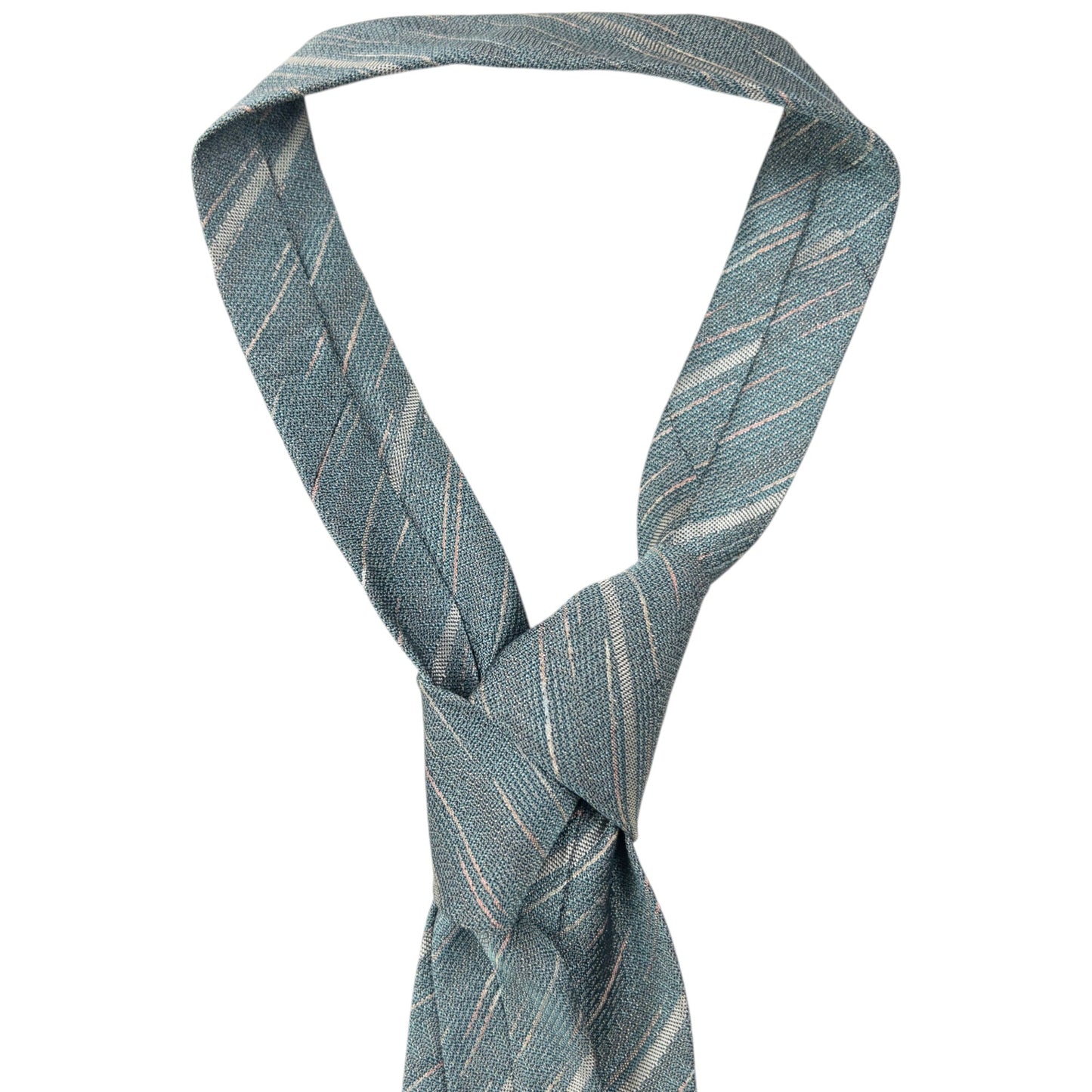 Vintage 90s Issey Miyake Pattern Silk Tie | O/S, Blue