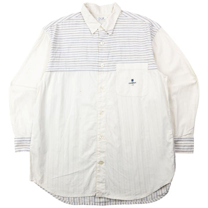 Vintage 90s CP Company Striped Long Sleeve Button Up Shirt Size S | Small, Cream