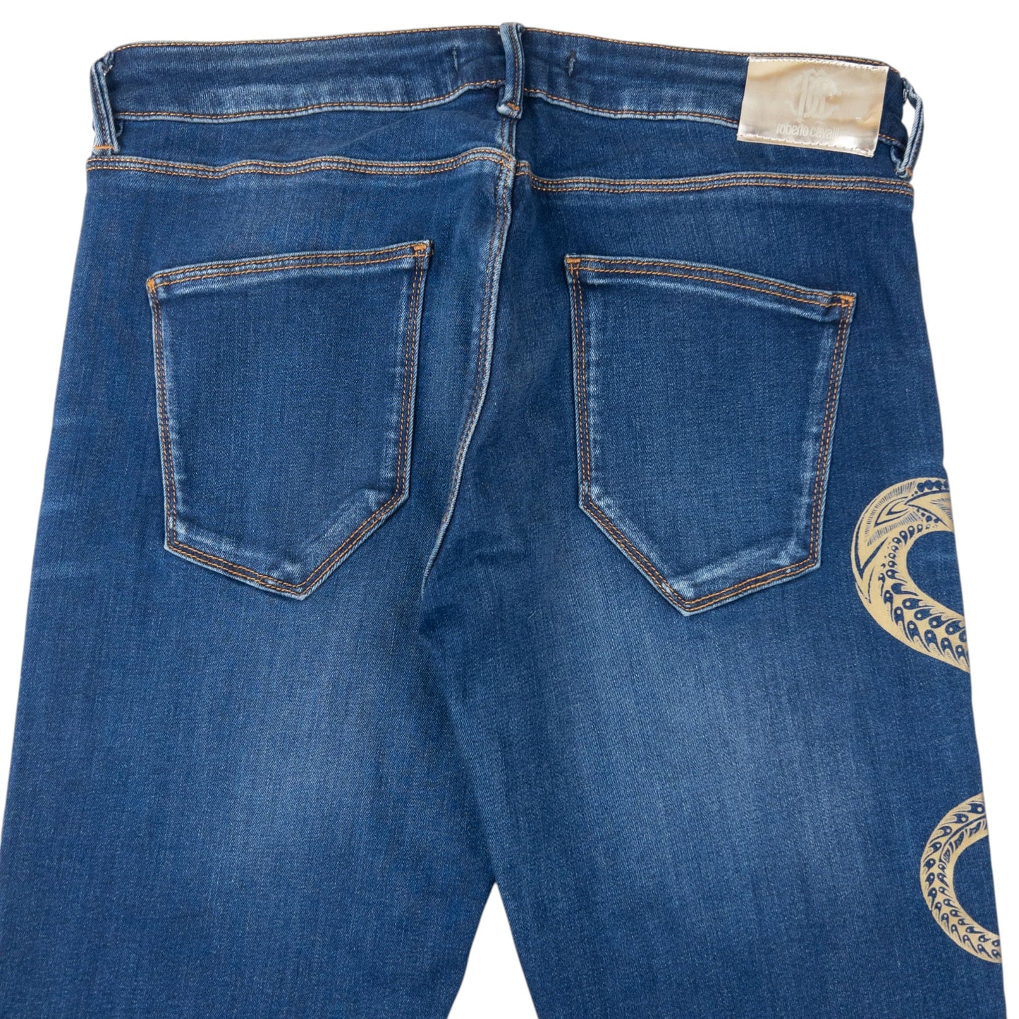 Vintage 2000s Roberto Cavalli Tribal Snake Skinny Jeans Womens Size W30 | W30, Multicoloured