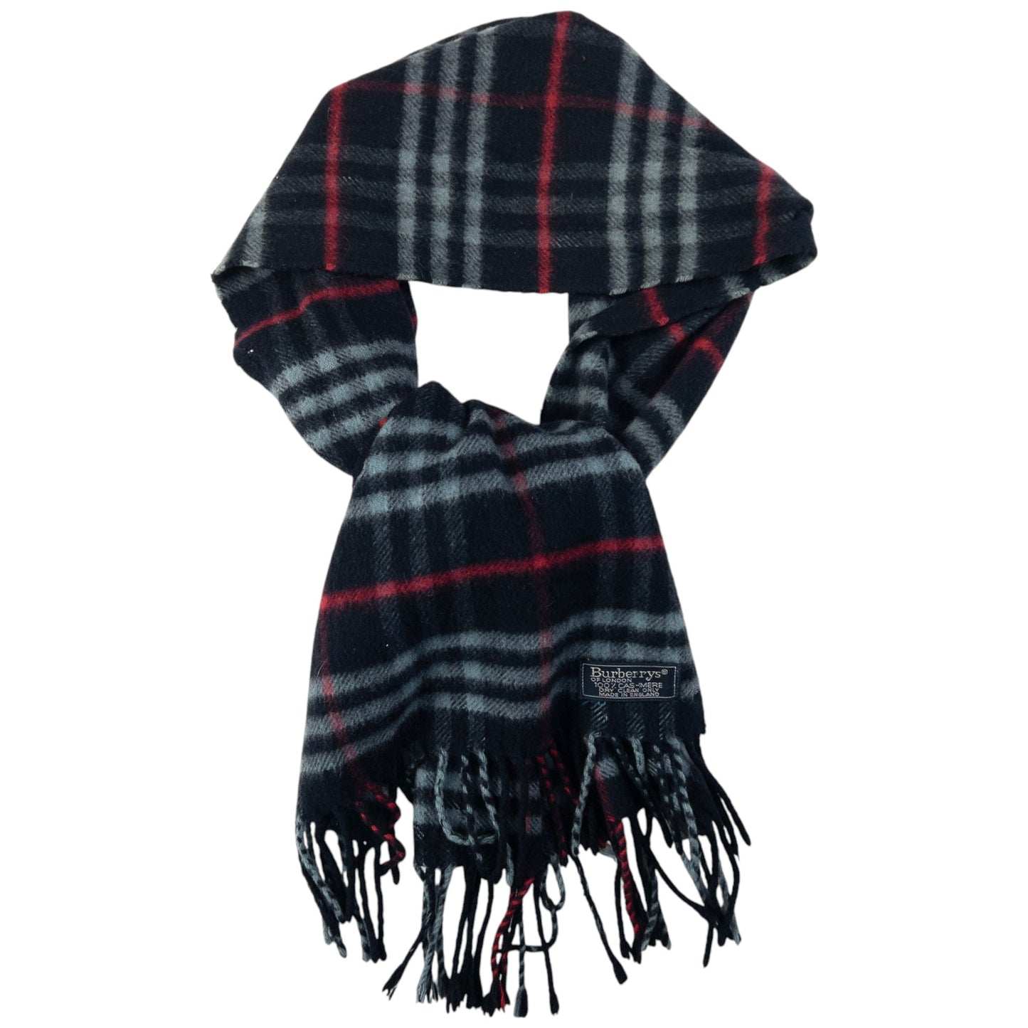 Vintage Burberry Cashmere Tassel Scarf