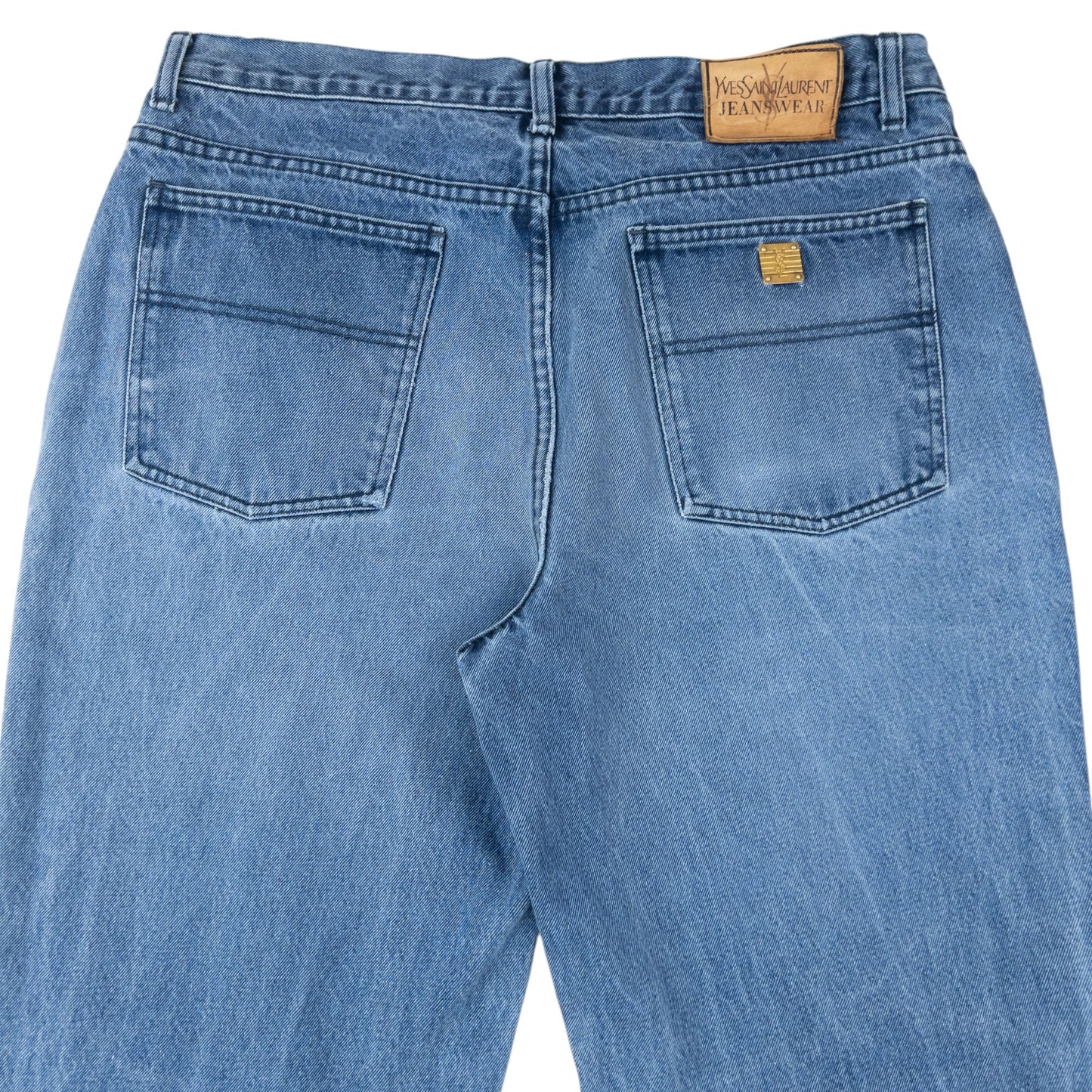Vintage 2000s YSL Yves Saint Laurent Ripped Denim Jeans Size W35 | W35, Blue