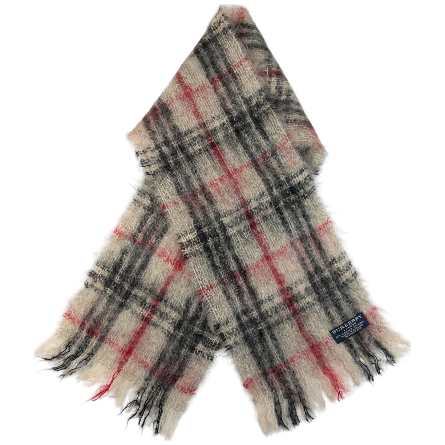 Vintage Burberry Nova Check Mohair Scarf