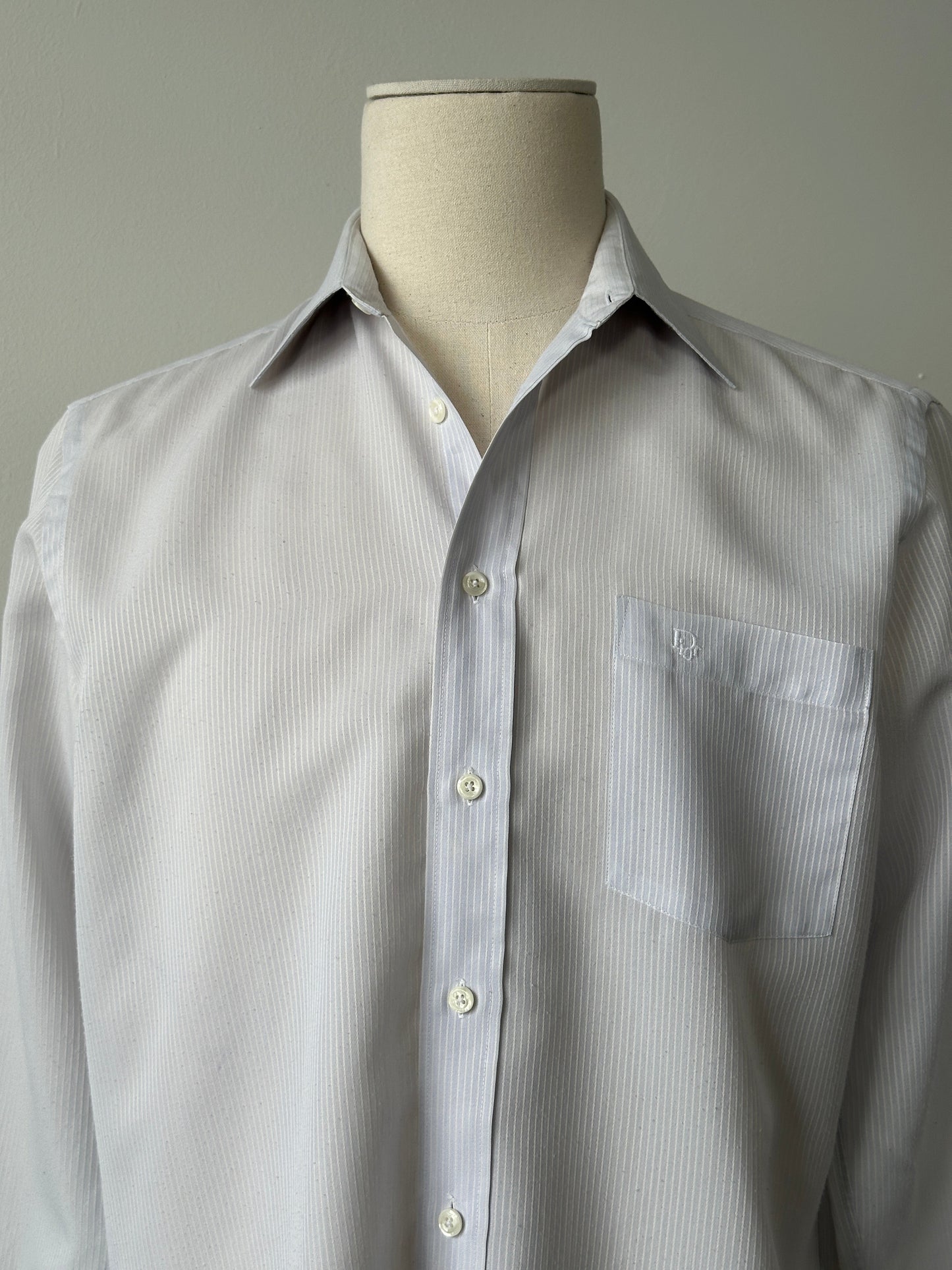 Christian Dior Chemises 1990s Striped Logo Shirt - L
