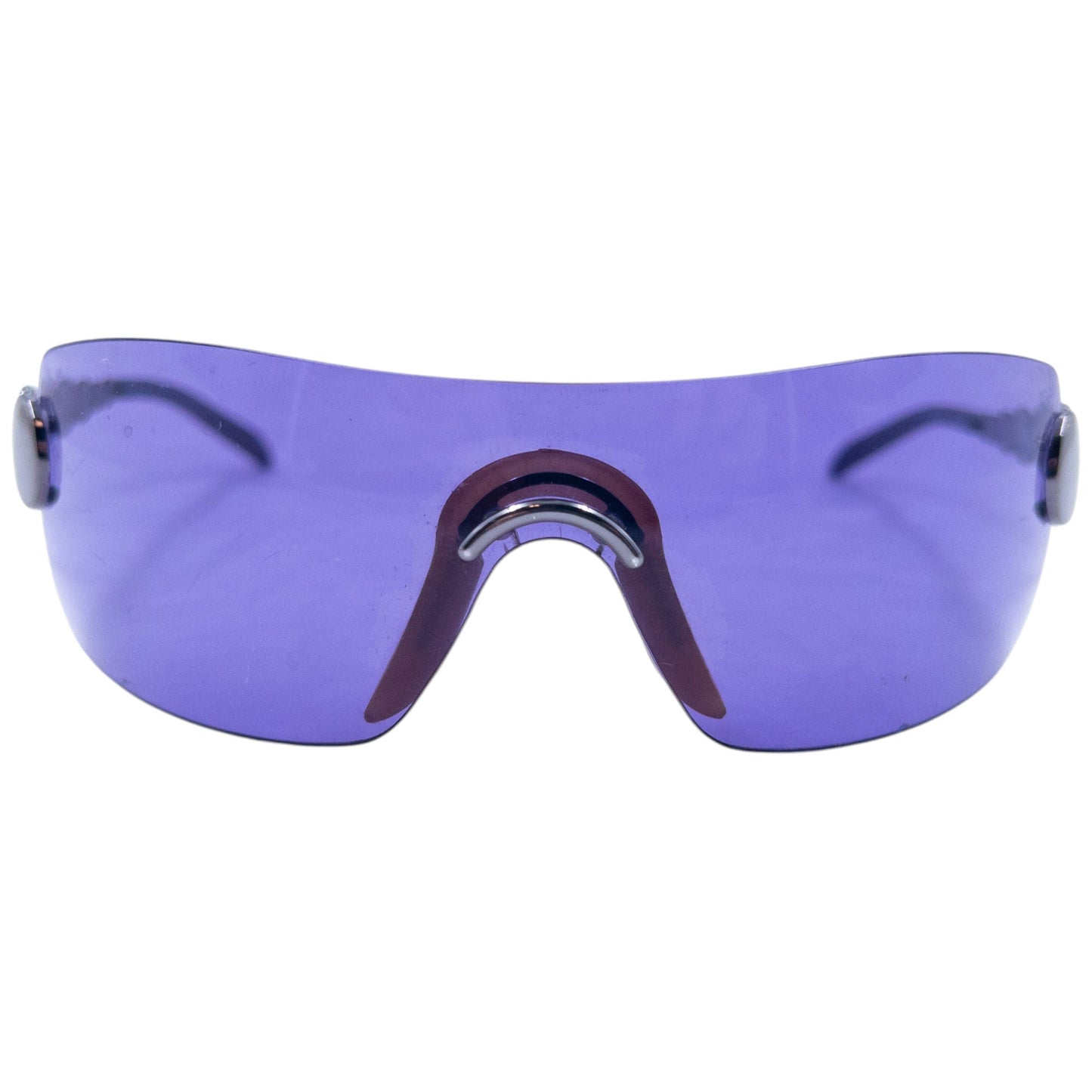 Vintage 2000s Dior By John Galliano Millennium Rimless Shield Sunglasses | O/S, Purple