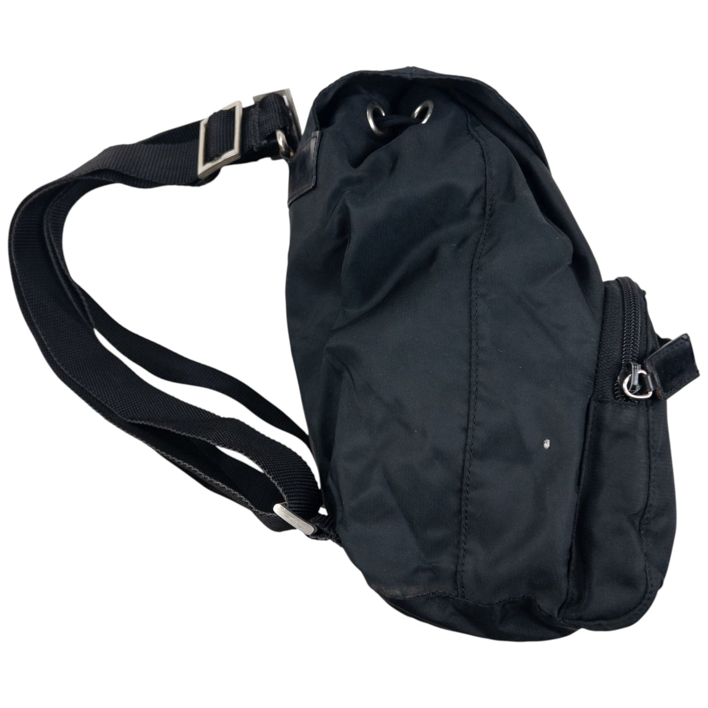Vintage 2000s Prada Mini Bucket Backpack | O/S, Black