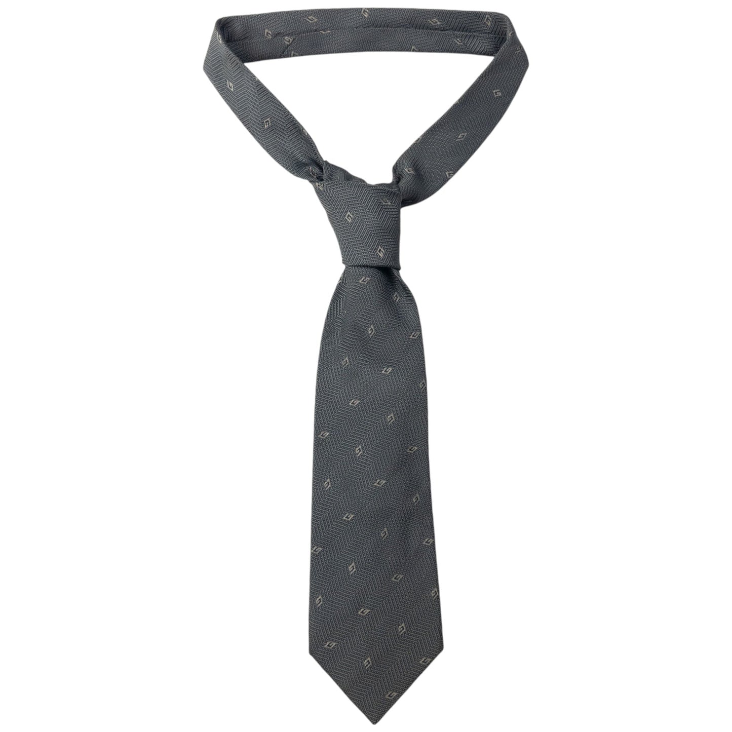 Vintage Gucci Monogram Zigzag Silk Tie