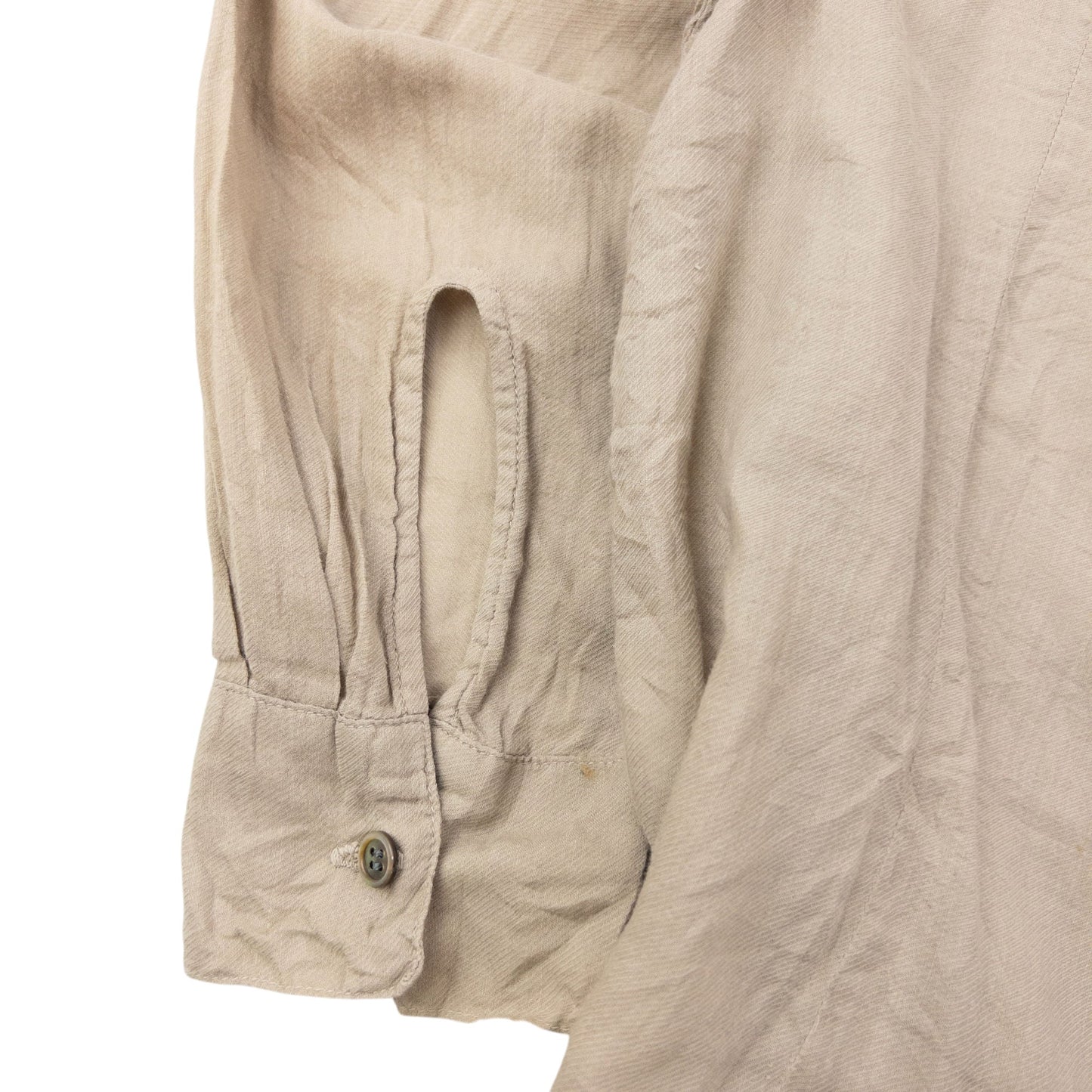 Vintage 90s Plantation By Issey Miyake Blouse Shirt Womens Size S | Small, Beige