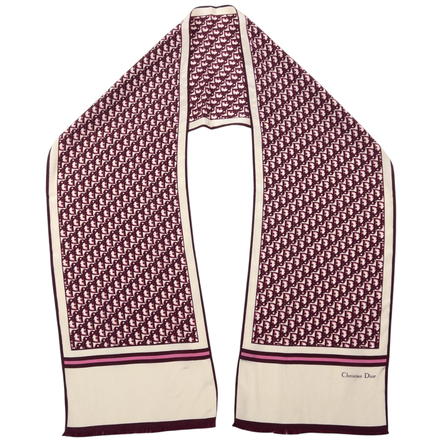 Vintage 80s Dior Monogram Silk Scarf