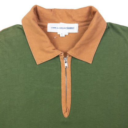 Vintage Comme Des Garçons SHIRT Contrast Q Zip Polo Shirt Size M