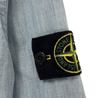 Stone Island Denim Chambray Shirt, Size XL | Stone Island, Blue