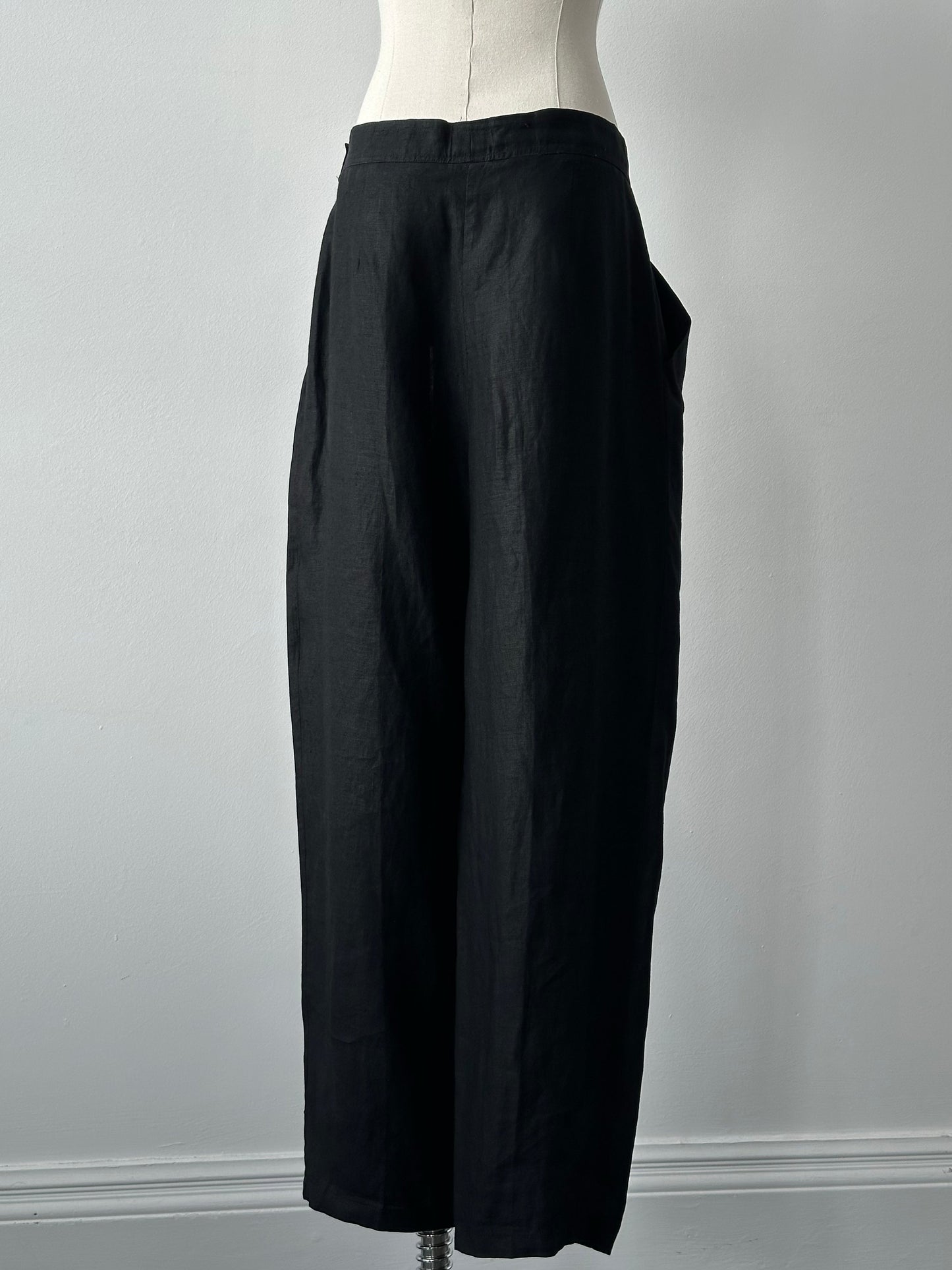 Max Mara 1990s Pure Linen Pleated Trousers - W28