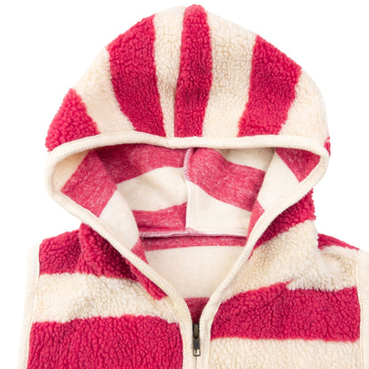 Vintage Issey Miyake Striped Fleece Gilet Womens Size S | Small, Cream